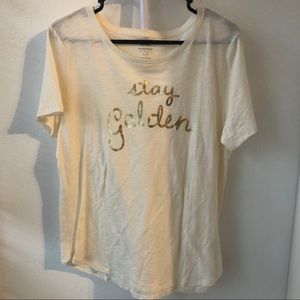 Old Navy Cream Tee with Gold Script
